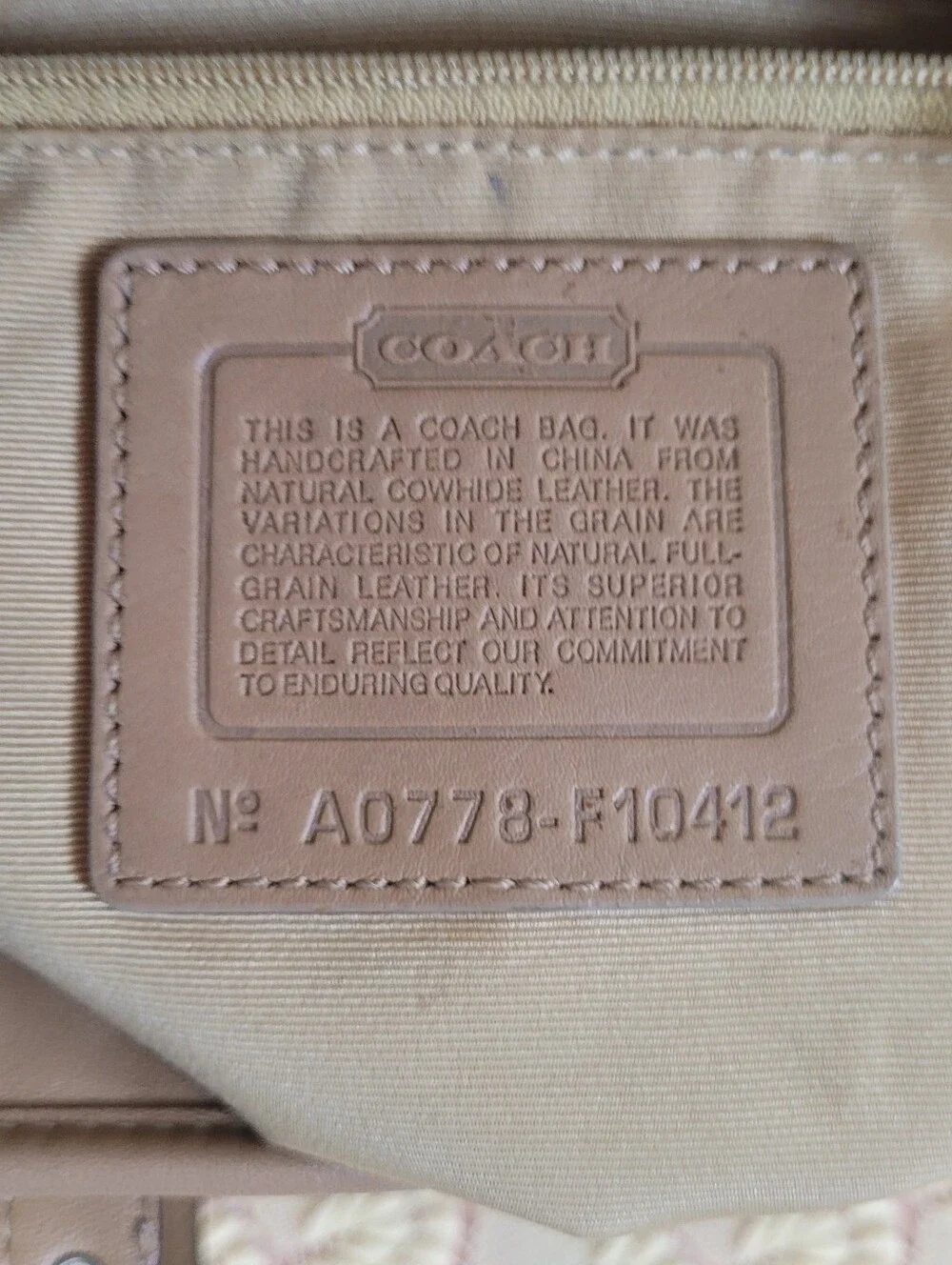 Coach Legacy Natural Cowhide Camel Tan Leather Classic Tote Shoulder Bag